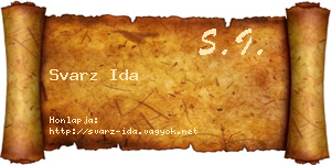 Svarz Ida névjegykártya